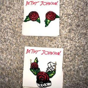Betsy Johnson Earrings AND Matching Necklace (NEW)